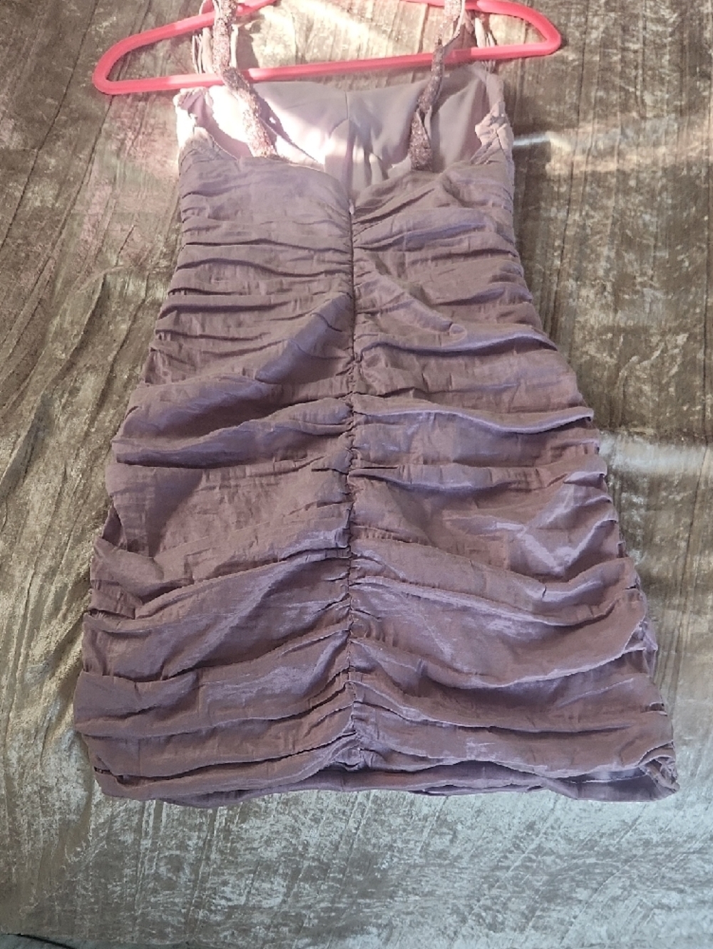 BCBGMaxAzria Lilac Ruched Mini Dress - Picture 7 of 11